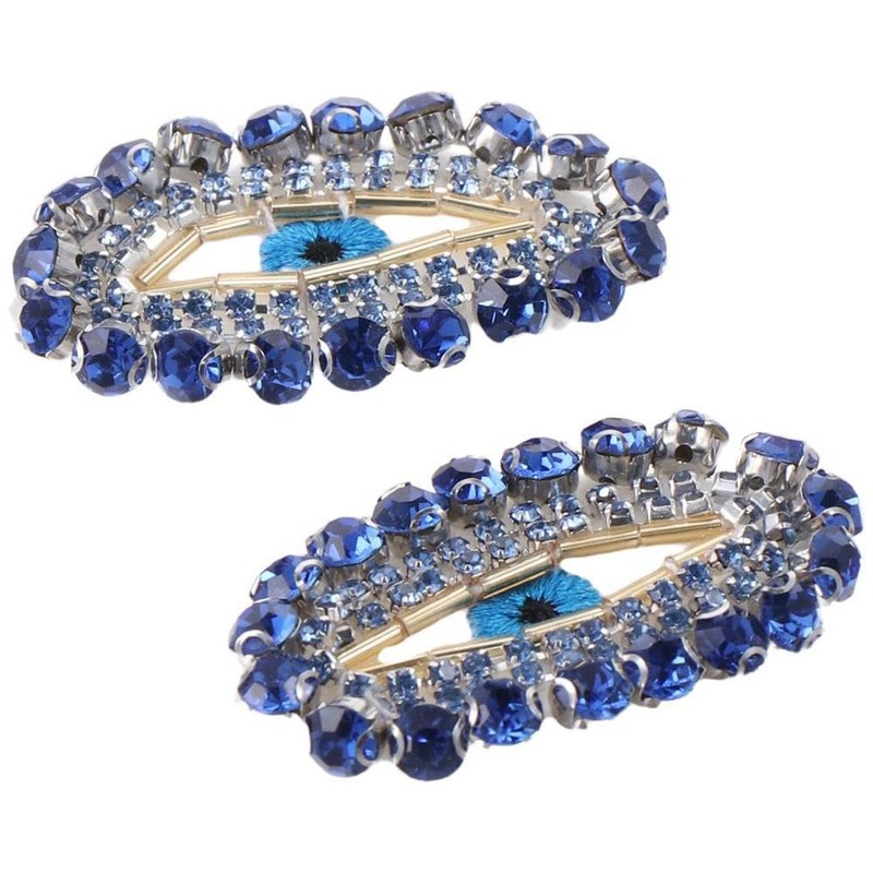 YYlingx 5PCS Blue Rhinestone Patches, Handmade Beaded Rhinestones Evil Eye
