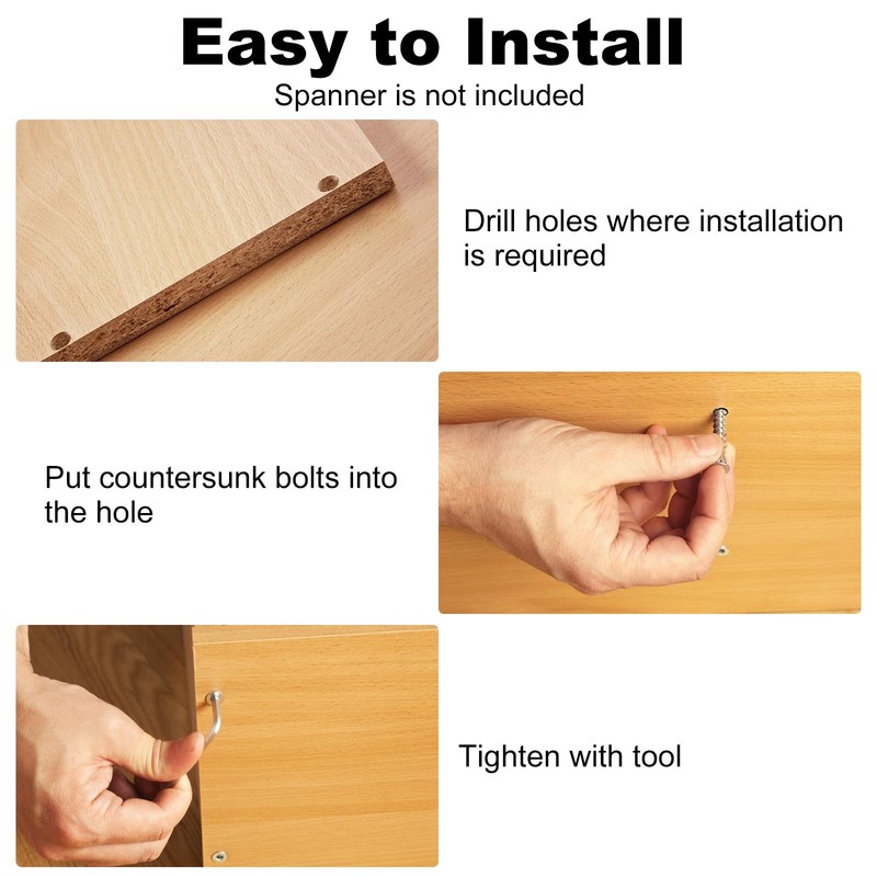 PATIKIL #4-40 x 3/8 Inch Flat Head Socket Cap Screws,