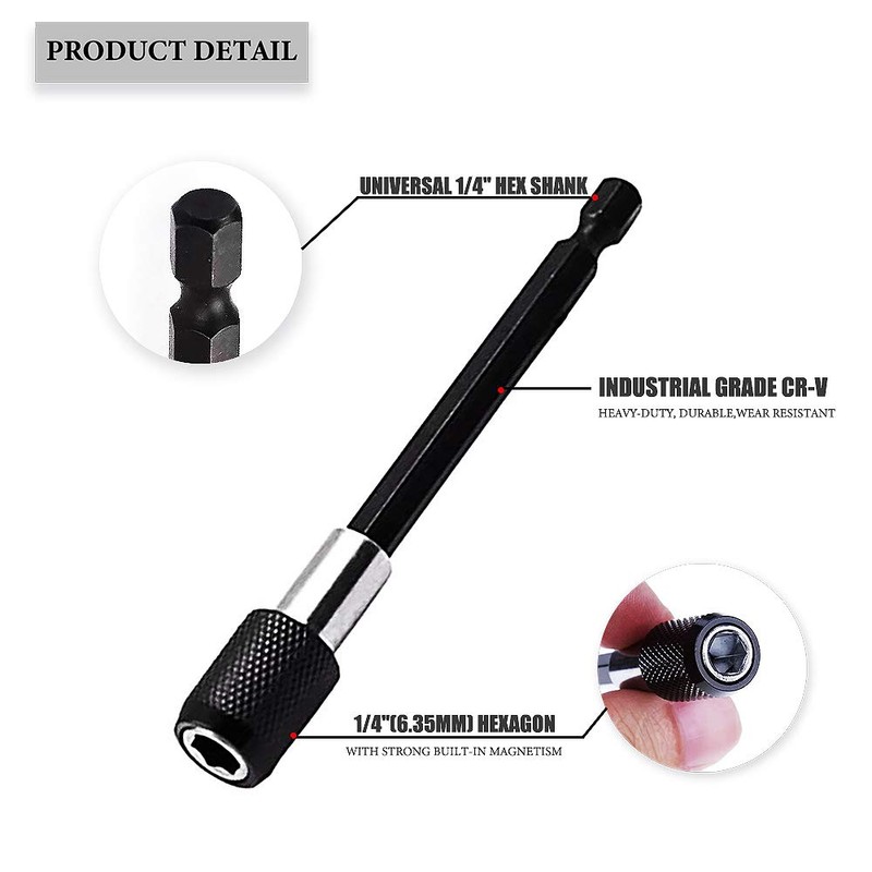 Magnetic Drill Bit Holder Extension 3PCS Quick Release Change Drill