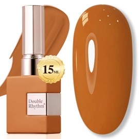 Double Rhythm Double Rhythm Translucent Gel Polish Sheer Neutral Natural Light Milky Same Color Same Bottle 15ML Jelly UV Nail Polish Nail Art DIY at Home (Brown Orange-A1447)
