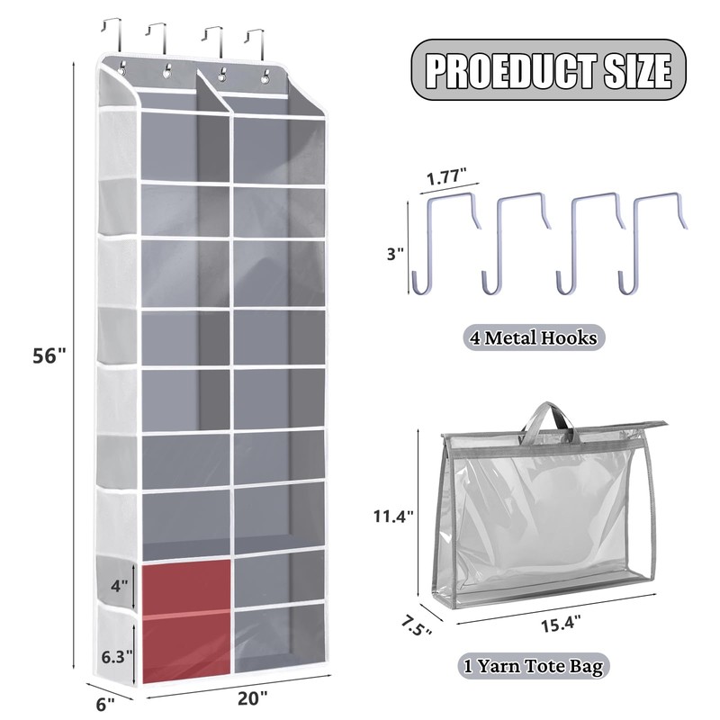 Hobekoee Hanging Yarn Storage Organizer 5 Tiers Large Capacity Over