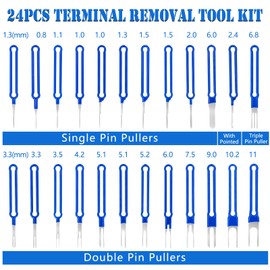 POVTIMS Car Terminal Removal Tool Kit 130pcs Pin Extractor Tool Set Wire Terminal Release Tool Cable Stripper Cutter Tire Repairs Tools for Automotive Car Household Devices