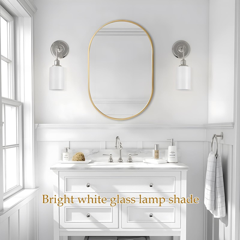 Eidonta 4 Pack White Opal Glass Shades Covers, 5.5in Height,
