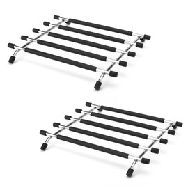 Trivets for Kitchen Worktops 2PCS, Black Kitchen Worktop Protector, Stainless Steel Worktop Protectors Heat Resistant Anti Slip Base Trivet for Hot Pans Heatproof Kitchen Accessories