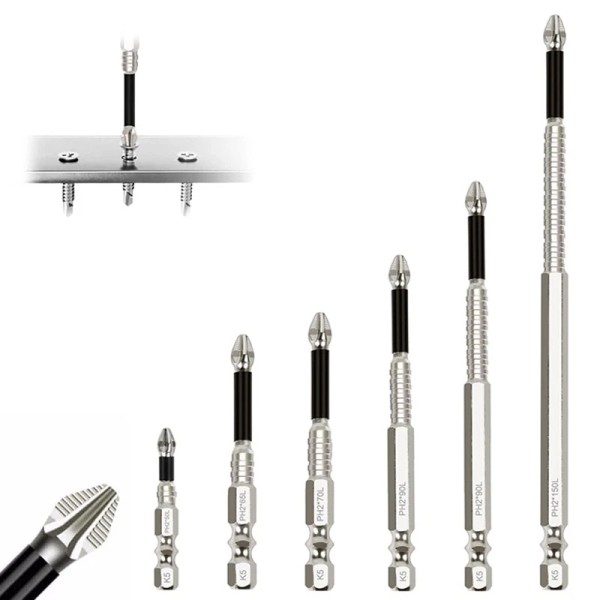 Unbranded 6X Screwdriver Drill Bit Set Kit Anti-Slip Super-Magnetic Position