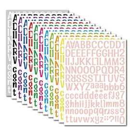 12 Sheets Letter Stickers, 1512 Alphabet Stickers,1 inch Vinyl Self-Adhesive Sticker Letters, DIY Crafts Art Making, Mailbox Numbers Labels,Decals for Sign, Notebook, (Multicolor)