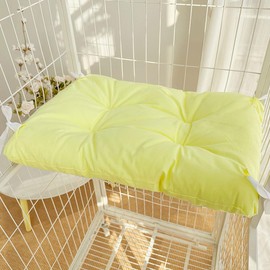 Yuriya Pet Mat for Cages, Cat Bed, Non-falling, Four Corner Loops, Can Be Secured with Cords, Fluffy, Cotton, Reversible, Soft, Washable, Dog, Cushion, Comforter, Anti-Slip, Year-Round Green, 12.6 x