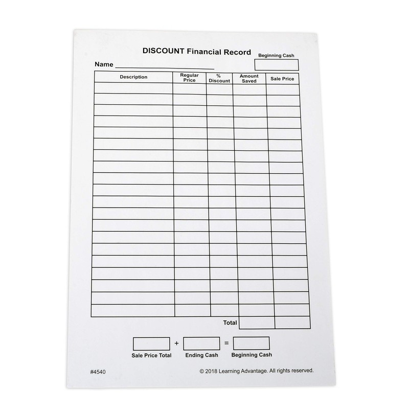 Learning Advantage 4540 Discount A Consumer Math Game, Grade: 5