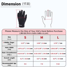 Azarxis Children's Cycling Gloves, Touchscreen Sports Gloves, Non-Slip, Breathable Winter Gloves, Non-Slip Gloves for Boys and Girls (Black, L (9-12 Years))