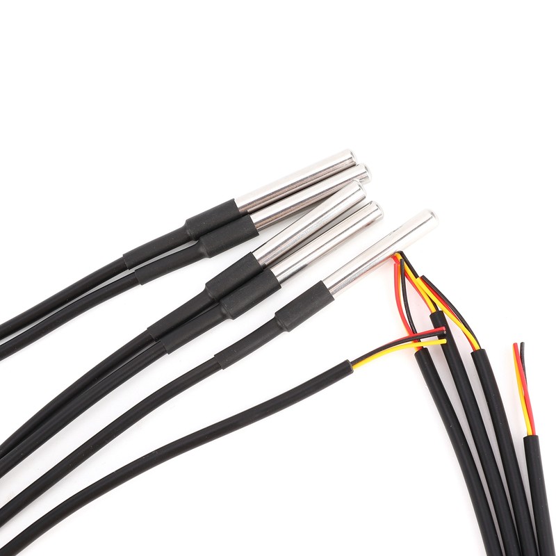 5Pcs Temperature Probe Sensor Stainless Steel Waterproof Cable Thermometer