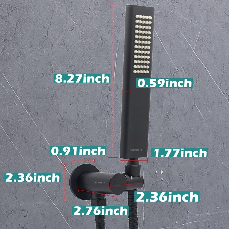 Backnets Solid Brass Handheld Shower Head Arc Design High Pressure