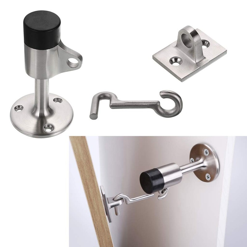 Sumnacon Stainless Steel Door Stopper with Hook, Heavy Duty Doorstop