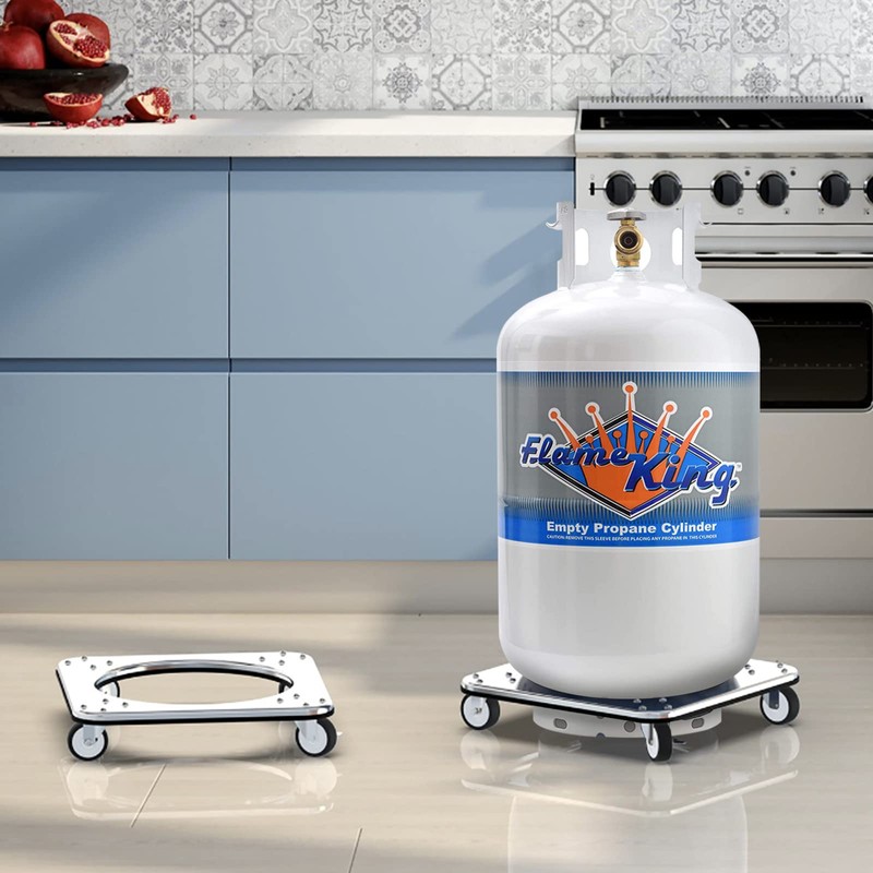 304 Movable Propane Cylinder Base,Propane Tank Stand Dolly with Brake