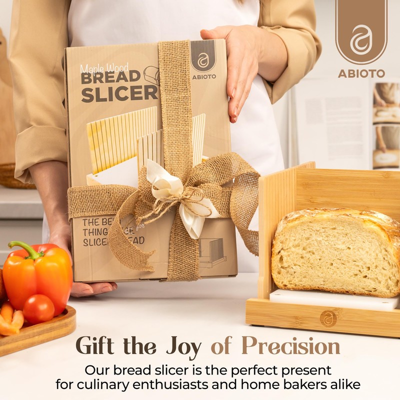 ABIOTO Bread Slicer for Homemade Bread - No Splinter with
