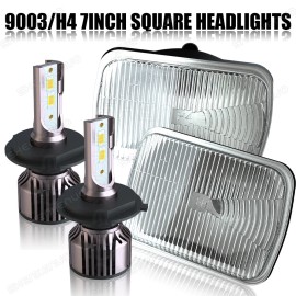SHENKENUO DOT Approved Pair 5x7 7x6 LED Headlights With H4 For Ford F650 F750 L9000 F 250