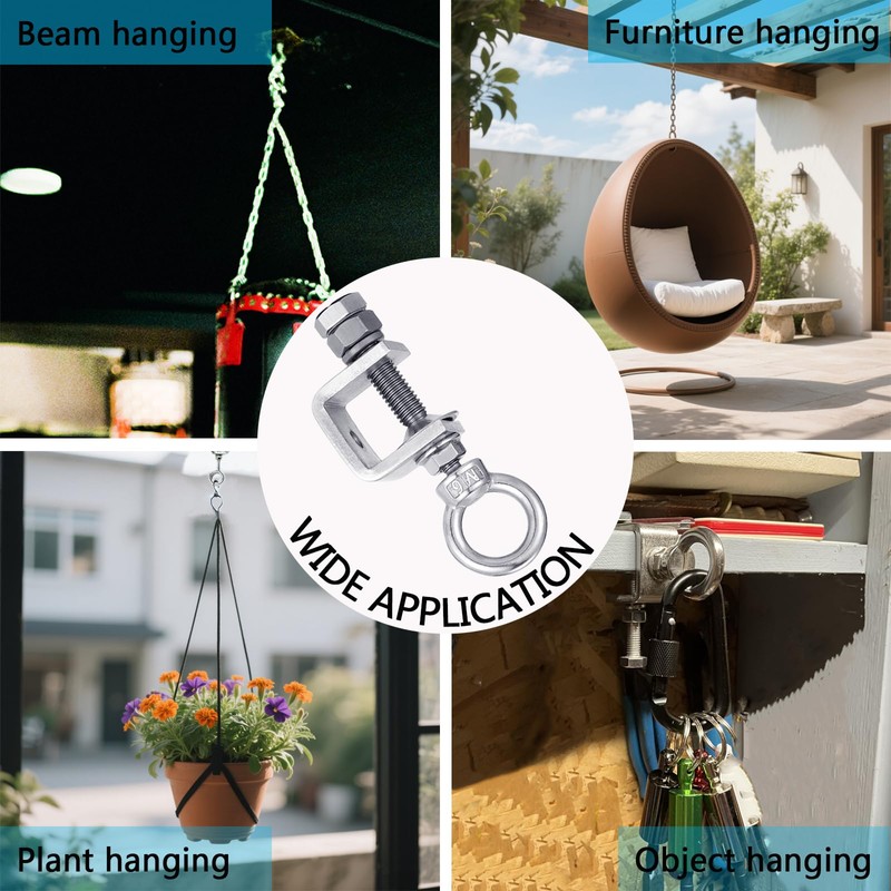6-Pack Small C Clamps – 304 Stainless Steel Beam Clamps