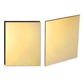 HARFINGTON 3pcs Welding Lens 4.33" x 3.54" Shade 14 Glass Replacement Welding Lenses Darkening Filter Plates for Welding Helmet, Gold Coated Filter Glass