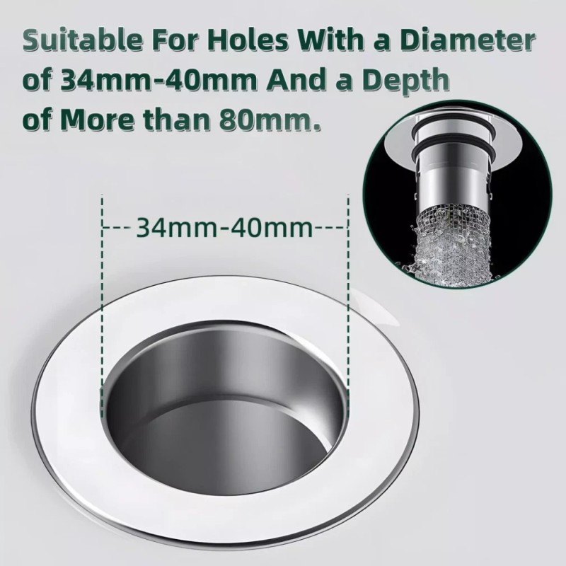 2x Bathroom Sink Stopper Hair Catcher Bathroom Pop Up Sink