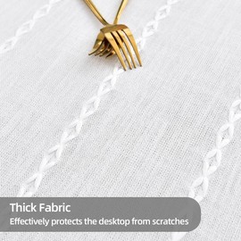 Plenmor Table Cloth for Rectangular Table Natural Tablecloth for Outdoor Cotton Linen Looking Fabric Table Cover for Kitchen Garden (White, 135x135 cm)