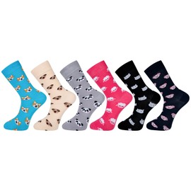 Crew Socks Womens, Funny Animal Socks, Socks for Women, Ladies Socks, Multipack Cotton Socks, Animal Patterns Womens Crew Socks (UK, Numeric, 4, 9, Regular, Regular, Animal Pattern New)