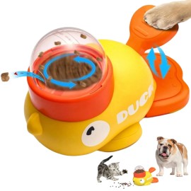 KPWIN Dog Treat Dispenser Toy, Cat Puzzle Feeder, Interactive Durable Yellow ...