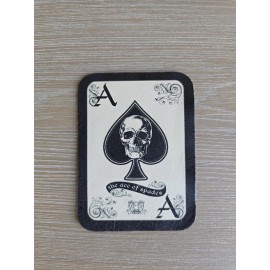 Unbranded ACE OF SPADE SKULL DEATH CARD BIKER MOTORCYCLE SEW ON LEATHER PATCH 4 X 3 INCH