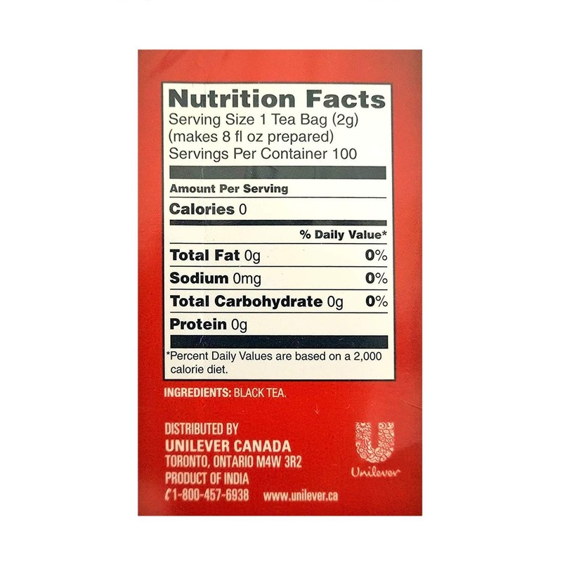 Brooke Bond Red Label Black Tea, 100 Tea Bags, Fine