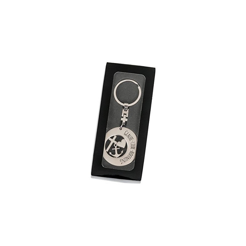 Key Ring Solid Faith Love Hope, silver