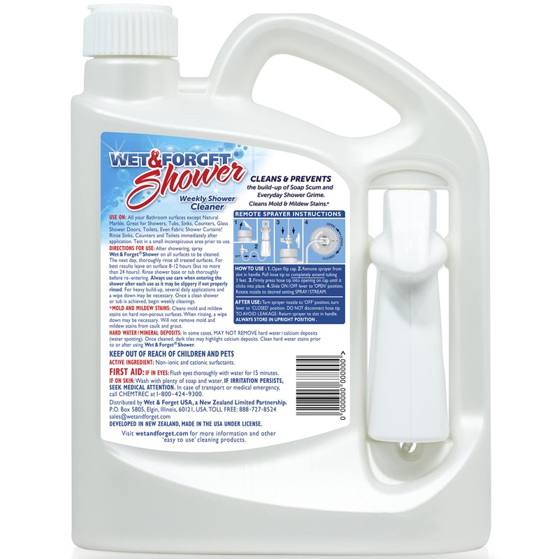 Wet & Forget Shower Cleaner Weekly Application Requires No Scrubbing,