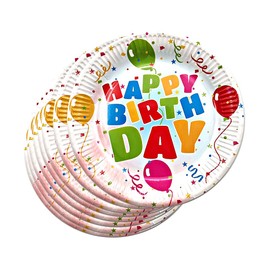 schone Birthday Party Paper Plates – Pack of 8 – for Parties, Celebrations and More