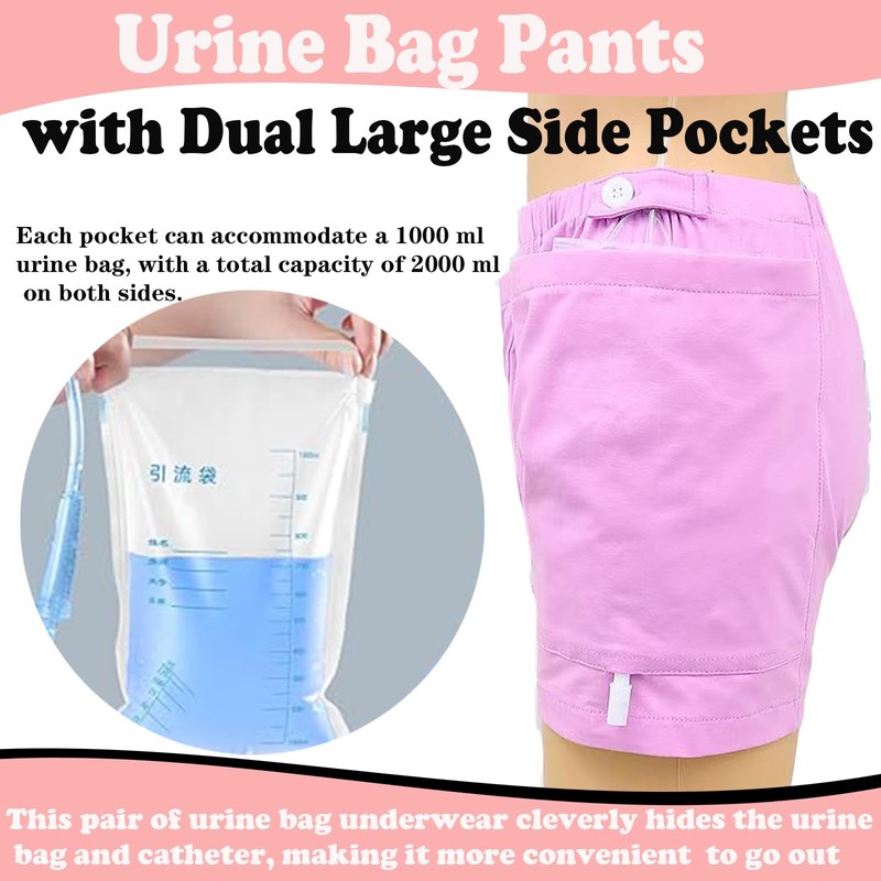 Nephrostomy Bag Underwear for Women Dual Side Pockets Urine Bag