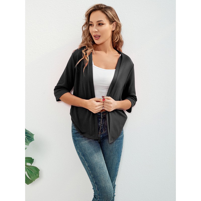 BENANCY Women 3/4 Sleeves Bolero Shrugs Open Front Lightweight Cardigan