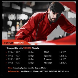 A-Premium Ignition Distributor with Module and Cap and Rotor Compatible with Honda Accord 1990-1991 2.2L