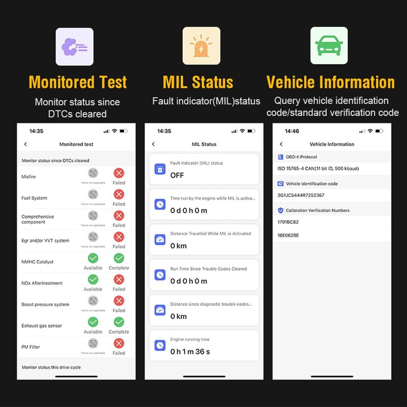 FlyroadUp OBD2 Scanner Bluetooth for iPhone iOS Android OBDII Diagnostic