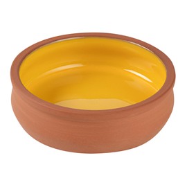 Restaurantware-Terra Tek 8.5 Ounce Terracotta Cazuelas, 10 Yellow Glazed Clay Pots For Cooking - Oven-Ready, Microwavable, Terracotta Serving Pots, Dishwashable, For Cooking And Serving