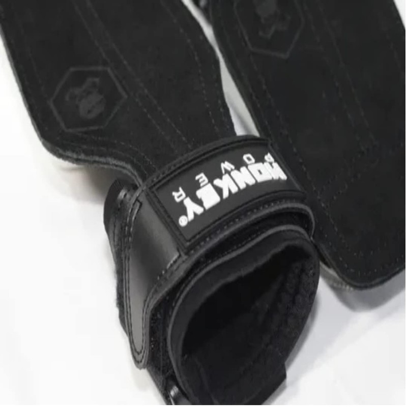 Monkey Power Straps con Callera de Piel, Gym Crossfit Muñequera