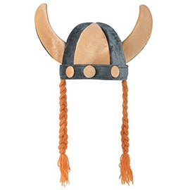 Bristol Novelty BH557 Viking Helmet Soft & Plaits Costume | 1 Piece | Multicoloured | One Size-Adult, womens, Multi-colour