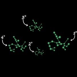 Saggitarius Zodiac Constellation Star Map Glow in The Dark Sticker Decal for Phone Tablet Laptop Car Truck Window | 2" Sticker | Green
