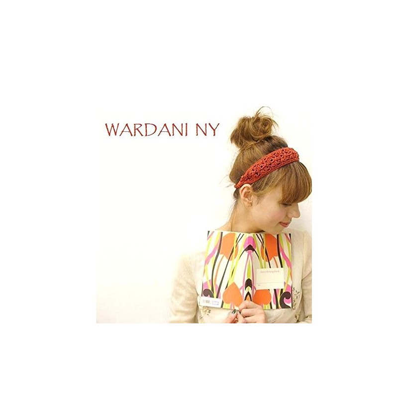 wardani, Crochet daisies Elastic Headband Basic (Berry-Red)