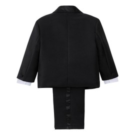 Dressy Daisy Toddler Boy' 5 Pcs Set Formal Tuxedo Suits No Tail Wedding Christening Outfits Size 4T Black