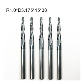 Surface Milling Cutter 5 Pieces Of 3.175mm 1/8" Tapered Ball End Mill With Tungsten Carbide Coating Tapered Cnc Milling Cutter 3D Woodworking Engraving Bit (Dimensions : R0.75XD3.175X15X38)