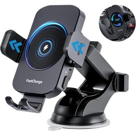 One Percent - 15W Wireless Car Charger Dashboard Air Vent Magnetic Holder iPhone12 13 14 Pro Max Smartphone Cellphone Electronic Charging Mobile - Color: Black