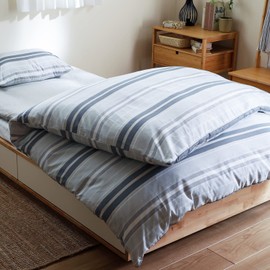 Showa Nishikawa 2240177239935 REUNUS Throw Futon Cover, Double Size, Gray, 74.8 x 82.7 inches (190 x 210 cm), Satin, Quick Drying, Simple, Cute