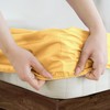 SSW HOMES Double Fitted Sheet Ochre - Deep Pocket 12