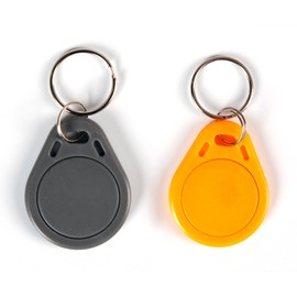 NFC Key Fobs | 2 pcs | NFC Tag Key | 168 Bytes | Orange/ Grey