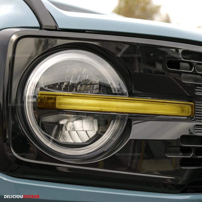 Deliciousticker For 21-25 Ford Bronco Yellow Front Headlight DRL PreCut