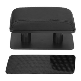 Car Armrest Pad ABS PU Universal Car Armrest Adjustable Armrest Left Elbow Support Anti-Alert Non-Slip Car Modification Car Armrest Pad Kit (B (Black Edge)