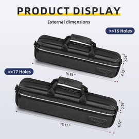 Omebaige Lightweight Flute Case for B/C-Foot Flute, Flute Case Hard Shell, Flute Case Carrying Bag (BGA-FLUTE)