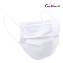 Wellsamed Wellsamask Medical Face Mask, Mouth and Nose Protection, Surgical Masks, Disposable, 50 Pieces, CE/EN 14683 Type IIR (Type 2R) 3-Ply