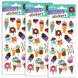 Playhouse Sweet Treats Chocolate Scented Scratch & Sniff Sticker Sheets - 3 Packs